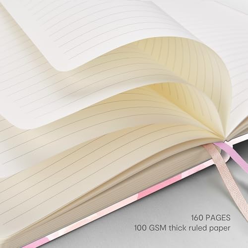 &And Per Se Lined Hardcover Notebook – A5 5.7"x8" College Ruled, 160 Pages, 100gsm Thick Paper – Aesthetic Journal for Women, Gift-Ready Planner, Everyday Writing Notebook (Black) - Image 4