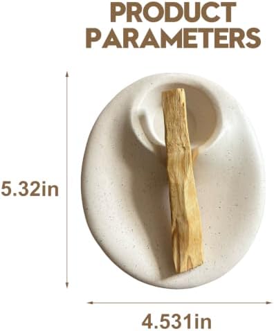 Ceramic Incense Stick Holder, Speckled Ash Catcher Tray with Anti-Slip Base, Minimalist Round Incense Burner for Palo Santo, Sticks, Ideal for Home Decor Meditation Yoga - Image 3