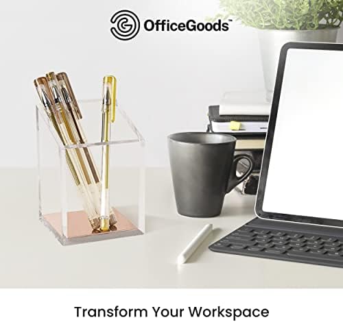 OfficeGoods Acrylic Pen and Pencil Holder, Rose Gold - Image 5