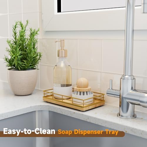 Wooden Decorative Tray, Oak 7.5" L Coffee Table Tray for Kitchen Countertop Soap Sponge Holder for Dresser Perfume Jewelry Candle Nightstand Table Centerpieces for Dining Room Decor Natural - Image 4