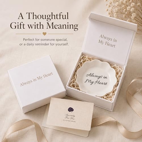 Always in My Heart Jewelry Dish, Ceramic Ring Holder, Memorial Gift for Women - Image 5