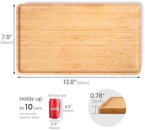 VERTORGAN Bamboo Serving Tray,13.8x7.9 Inch Trays,Home Decor(Natural) - Image 5
