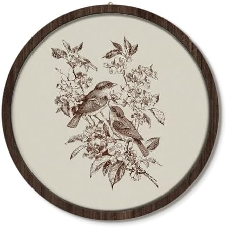ELMCH Vintage Rustic Floral Bird Wall Art Decor, 10x10 Inch by Unknown