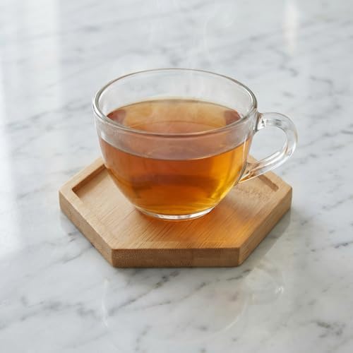 HOIGON 30 Pack Bamboo Coasters, 4 Inch Natural Wooden Coasters, Hexagonal Bamboo Tray Saucer Set for Drinks, Crafts, Succulents - Image 6