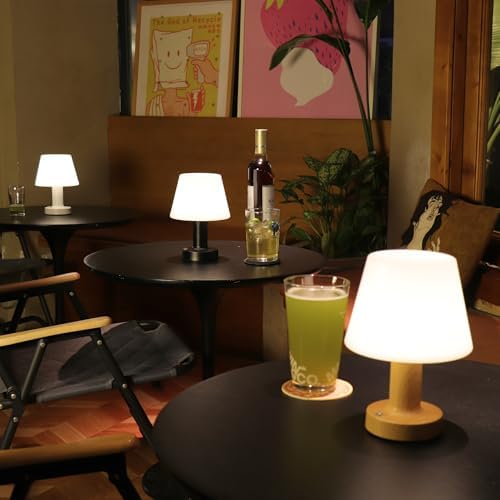 Cordless Rechargeable Mushroom Table Lamp, Dimmable 3-Color Night Light - Image 4