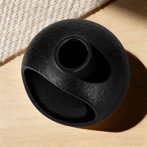 Ceramic Palo Santo Holder with Mini Chimney, Ash Catcher Incense Holder for Palo Santo Sticks, Sage Bundles, Incense Cones, Fireplace Style Smudge Bowl for Meditation, Yoga Home Decor(Black) - Image 5