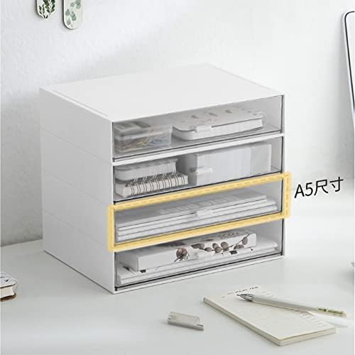 Desk Organizer with Drawers Stackable Storage Drawers, Plastic Compact Desk Storage Box Great for Office School Home Small Space- 1drawers (White) - Image 5