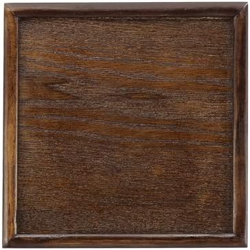 Wooden Serving Tray Square Wood Serving Tray Decorative Platter, 7.1x7.1 Inch Fit for Home Decor Kitchen Coffee Table Candle Holder, (Brown) by YELARXI