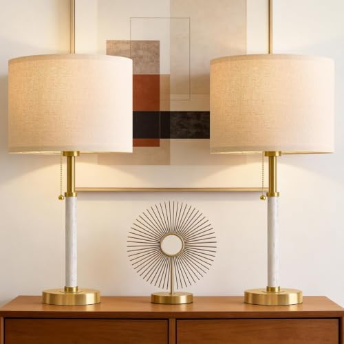 Wood Table Lamps 22" Mid Century Modern Lamps for Bedroom Living Room Lamps - Image 4