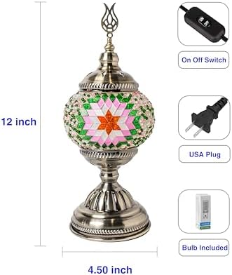 Ottoman Mosaics Turkish Mosaic Lamp Kit | DIY Art & Craft Project for Adults | Make Your Own Handmade Lamp (Green) - Image 5
