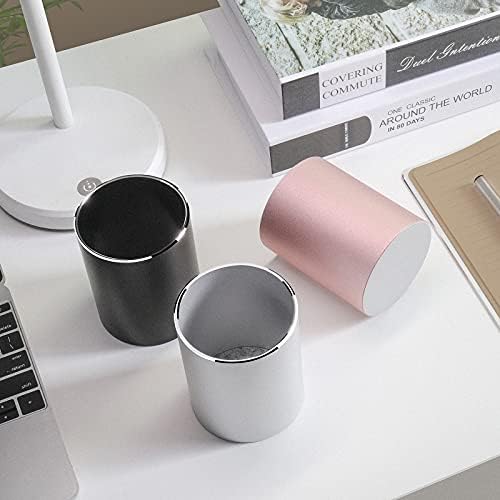 Vaydeer Metal Pen Holder Aluminum Pencil Holder for desk, Round Desktop Organizer and Silver Pencil Cup for Office, School, Home and Stationary Supplies (3.15 x 3.15 x 3.94 Inches) - Image 6