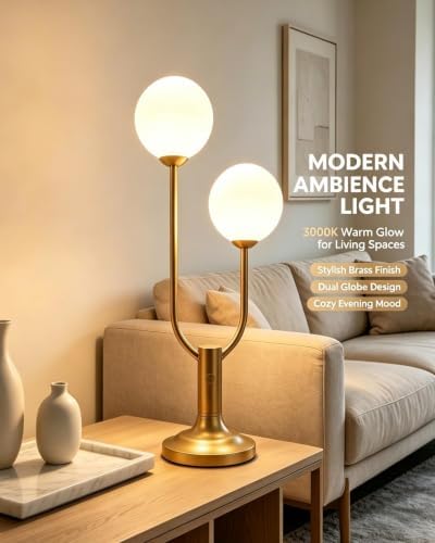 Lightdot Globe Gold Table Lamp for Bedroom Dimmable Gift G9 Bulbs Included - Image 5