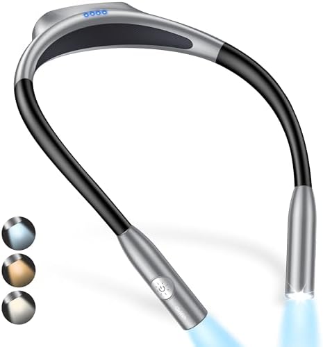 Gritin Book Light, Eye Caring 3 Colors & Dimmable Brightness Reading Light by Gritin