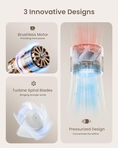 Portable Mini Handheld Turbo Fan, 4 Speed High Velocity Personal [Max 16H Cooling Time], Rechargeable Purse Travel Essentials for Vacation/Beach/Trip - Pink - Image 3