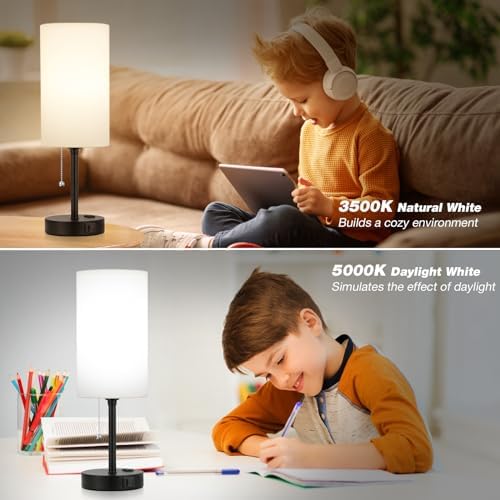 17" Bedside Lamp for Bedroom - USB A+C Port, AC Outlet,3 Color Temperature - Image 6