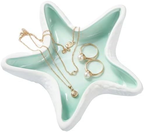 OSOPOLA Ceramic Starfish Jewelry Tray Ocean Ring Holder Dish Key Tray by OSOPOLA