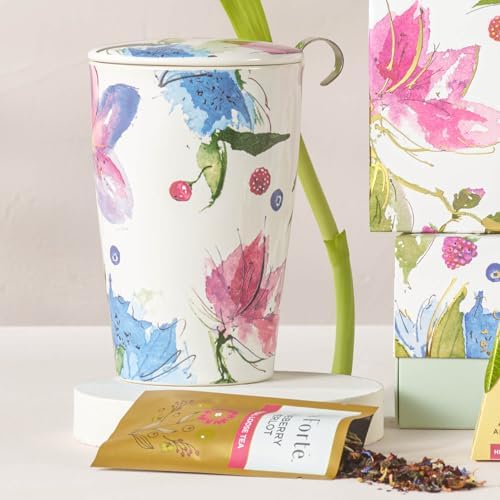 Tea Forte Double-Walled Ceramic Kati Cup, Herbal Retreat, 12 oz - Image 2