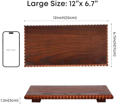 Beaded Wood Risers 12" Rustic Display Stand for Boho Decor(Rustic Walnut) - Image 3