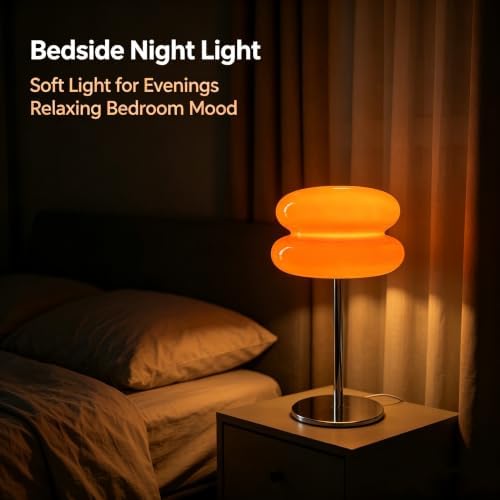 Mushroom Bedside Table Lamp, Orange - Image 4