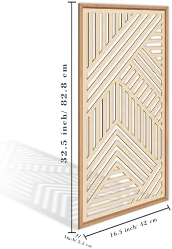 IARTTOP Large Boho Wooden Wall Art 16x32 Inch Framed Mid Century Modern Wood Wall Decor Minimalist Modern Bohemian Decor for Dining Room Living Room Bedroom Set of 3 - Image 4