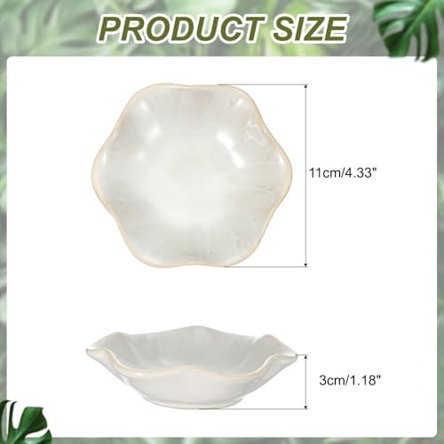 uxcell 1Pcs Ceramics Jewelry Plate, Lotus Leaf Shape Key Holder Bowl for Entryway Table Decor Small Ring Tray Dish Gift for Women Girlfriend, White - Image 2