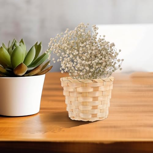 Cabilock 12 pcs Hand Woven Storage Basket Mini Desktop Storage Basket for Snacks Sundries Dried Flowers Office Desk and Home Organizer 2.95 X 2.95 X 2.36 in - Image 5