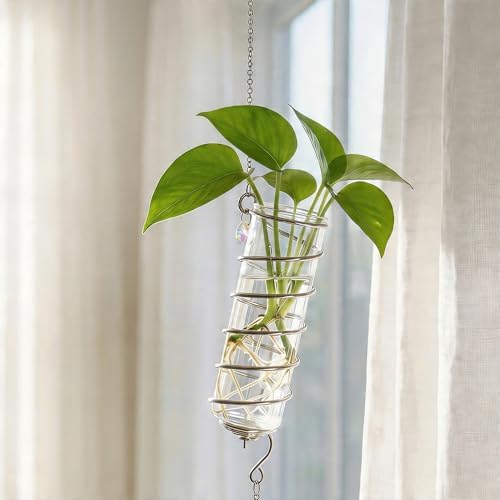 6Pcs Wall Hanging Glass Propagation Station with Crystal Planter Suncatcher - Image 5