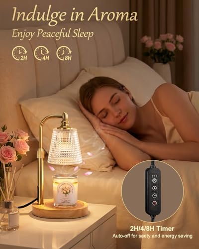 Candle Warmer Lamp with Timer, Birthday Gifts for Women Home Decor,Clear - Image 5