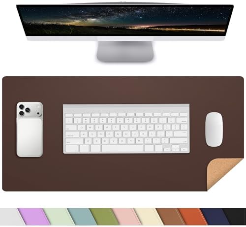 AFIING Cork Desk Mat, Coffee, 23.6" x 13.7",Desk Pad Protector by AFIING
