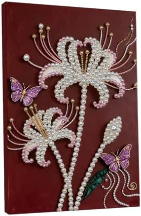 DIY Pearl Painting with Frame, Creative Design, Handmade Stress-Relieving Home Wall Decoration, Includes Frame and Tools-Flowers-1 by Unknown