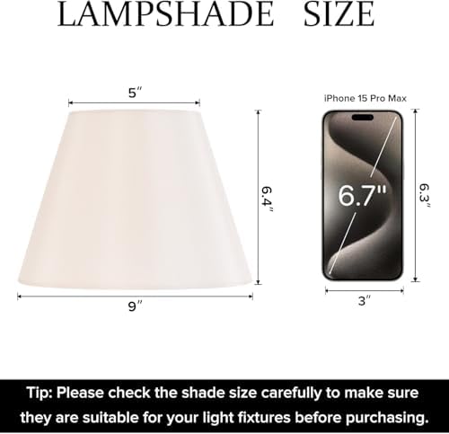 GO&SO Small Mini Lamp Shades Set of 2,5"×9"×6.4" Replacment Bell Shade Deco - Image 3