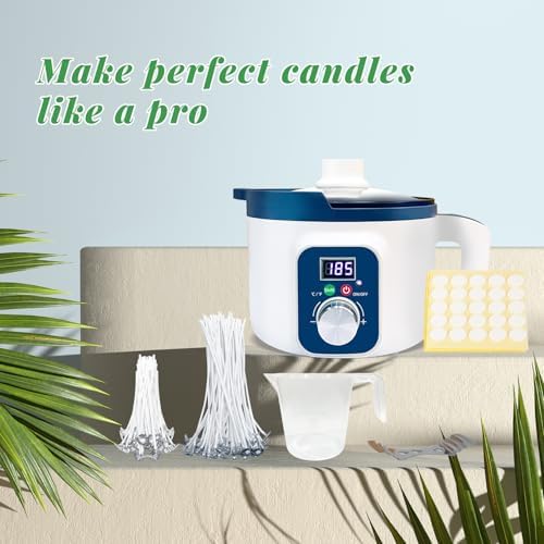 Handnatur Beeswax Candle Making Kit for Adult, 4lb Wax for Candle Making, Including Organic Beeswax with Digital Wax Melter, Cotton Wick, Wick Stickers - Image 4