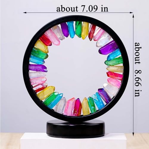 Runyansghi Chroma Electroplated Single Point Crystals Night Lamp 8.6" Healing Crystal Bedside Lamp USB Port 3 Colours Dimming Mode Bedroom Lamp Suitable Night Light Office Home Decor Gift - Image 3