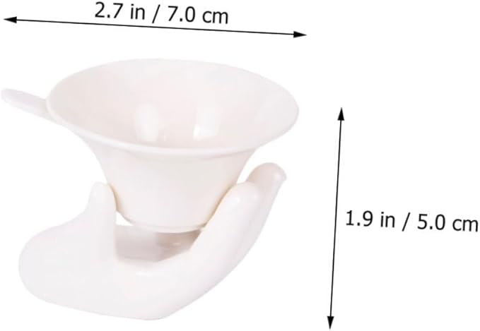 2 Sets Ceramic Tea Strainer with Ergonomic Handle White Tea Infuser and Creative Design