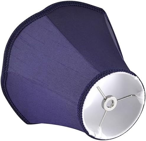 GO&SO Mini Small Scalloped Blue Lamp Shades Set of 2,4"×8"×6.4" Bell Shade - Image 6