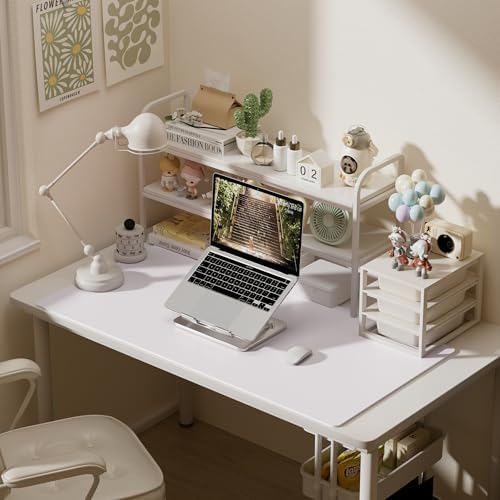 Aothia Faux Leather Desk Mat – Large Mouse Pad, Non-Slip PU Leather Blotter, Waterproof Writing Surface for Office and Home (Pale Lavender White, 47.2" x 23.6") - Image 3