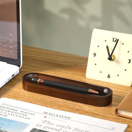 Chunful Set of 2 Black Walnut Pen Tray Wood Pen Holder - Image 3