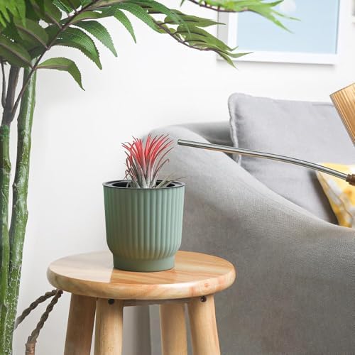 T4U Self Watering Pots for Indoor Plants, 4 Inch 6 Pack Planter Green - Image 7