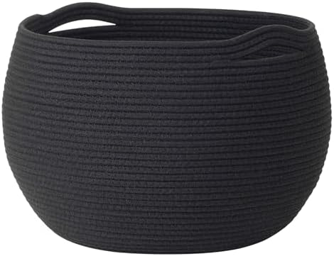 Goodpick Large Toy Storage Basket for Kids, Round, 15.7" x 10.5", Black by Goodpick