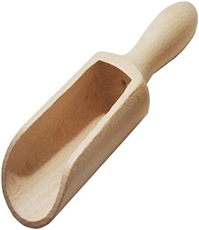 efo Large Wooden Scoop Set of 3 – Rustic Bathsalt Scoop - Multipurpose Wooden Spoon - Wood Salt and Spice Scoops – Stylish Wooden Candy Spoon - Washing Powder Scoops - 3 pcs, size 6.7" / 17cm