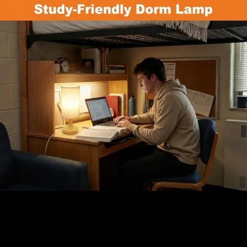 Touch Bedside Table Lamp with Stepless Dimming, USB Powered - Image 5