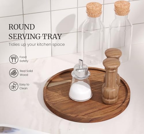 VERTORGAN Acacia Wood Serving Tray,8.7 Inch Decorative Trays,Home Decor - Image 4