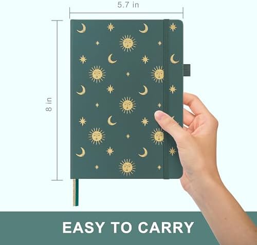 &And Per Se Lined Hardcover Notebook – A5 5.7"x8" College Ruled, 160 Pages, 100gsm Thick Paper – Aesthetic Journal for Women, Gift-Ready Planner, Everyday Writing Notebook (Celestial Green) - Image 2