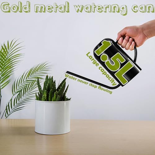 Watering Can Indoor Outdoor Plants, 50oz/1500ml Garden Long Spout Watering Cans, Stainless Steel Plants Watering Can Pot for Indoor House Plants Bonsai Flower Decorative - Image 2
