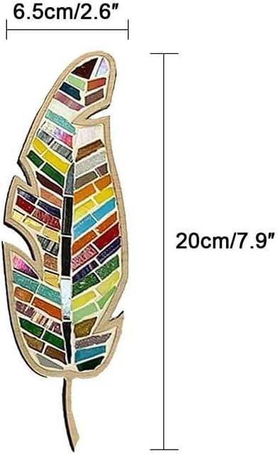 TATREBCRE DIY Mosaic Kit for Adults & Kids – Feather, Bird, Cat & Heart Designs – Christmas Gift Arts and Crafts Kit with Grout & Tools – Easy Mosaic Craft for Beginners (Three-Colored Feathers)