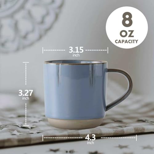 8 oz Ceramic Coffee Mug with Handle handmade in Japanese style American coffee latte suitable for office and home coffee bar - Image 2