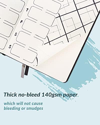 Dotted Journal Set with A5 140GSM No-Bleed Notebook, 15 Stencils, 12 Markers, 10 Roll Washi Tapes, Scissor, Organizer Bag and More, Journaling Kit for Diary Schedule -Black - Image 5