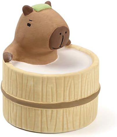 Aroma Ceramic Stone Diffuser [Japan Import] Aromatherapy Essential Oil Diffuser, Non Electric, Passive, Unique, Cute, Animal, Design for Women, Men, and Gifts (Bathing Capybara) by TerraDistribution