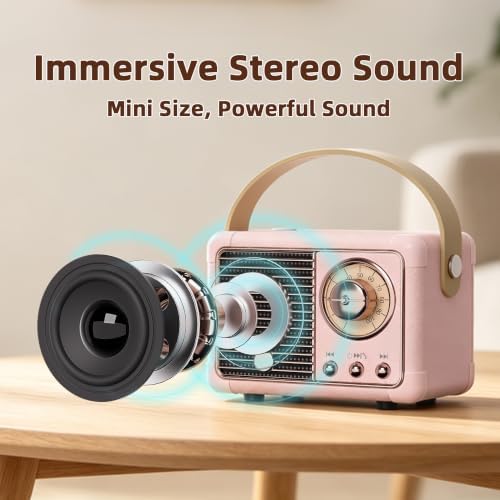 Baolira Retro Bluetooth Speaker, Gifts for Teen Girls, Cute Room Decor - Image 5