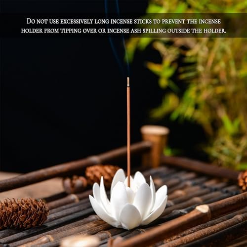 Incense Holder for Sticks,Incense Stick Holder,White Lotus Incense Burner - Image 4